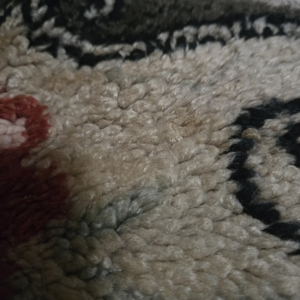 Floral VINTAGE hook/latch Accent Rug Or Foot Stool Cover.